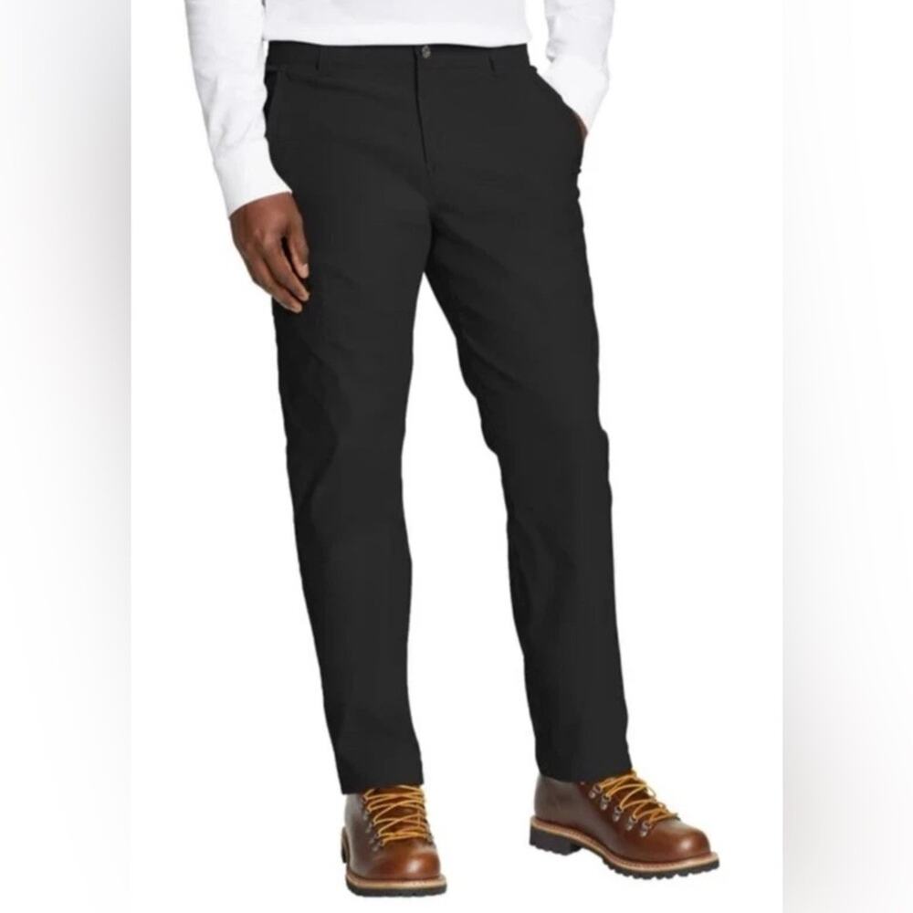 NWT Eddie Bauer Black Rainer Fleece Lined Pant UPF 50+ Water Repellent 40x30